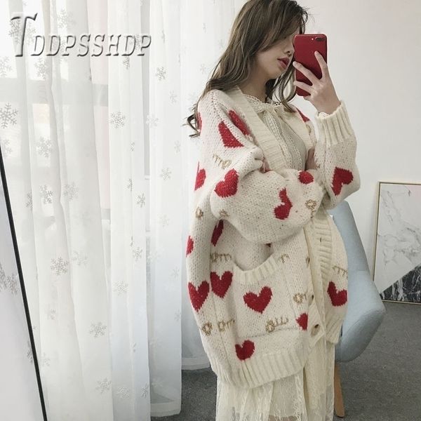 fairy women sweater cardigan new casual lovely heart knitting female sweaters 201130, White;black
fairy women sweater cardigan new casual lovely heart knitting female sweaters 201130, White;black