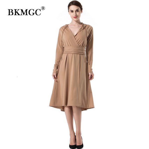 long bkmgc new autumn fashion winter women's sleeve hooded slim fit solid dress, Black;gray
long bkmgc new autumn fashion winter women's sleeve hooded slim fit solid dress, Black;gray