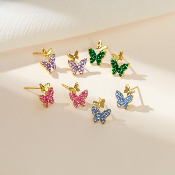 stud 6 colors small butterfly crystal ear earrings for women wedding party engagement earring jewelry accessories whole sale, Golden;silver
stud 6 colors small butterfly crystal ear earrings for women wedding party engagement earring jewelry accessories whole sale, Golden;silver