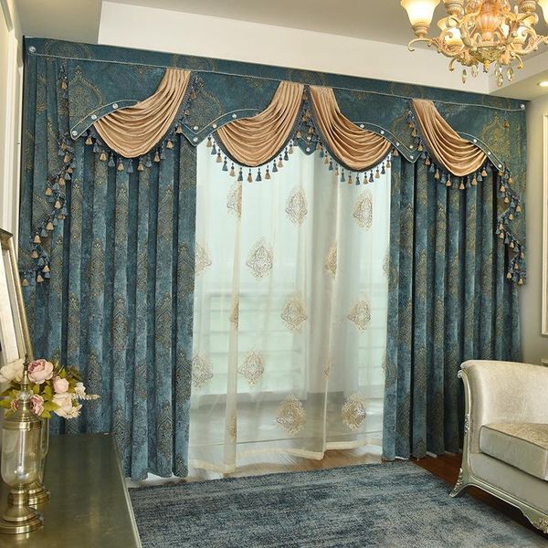 european style curtains for living dining room bedroom balcony jacquard chenille fabric curtains finished product customization
european style curtains for living dining room bedroom balcony jacquard chenille fabric curtains finished product customization