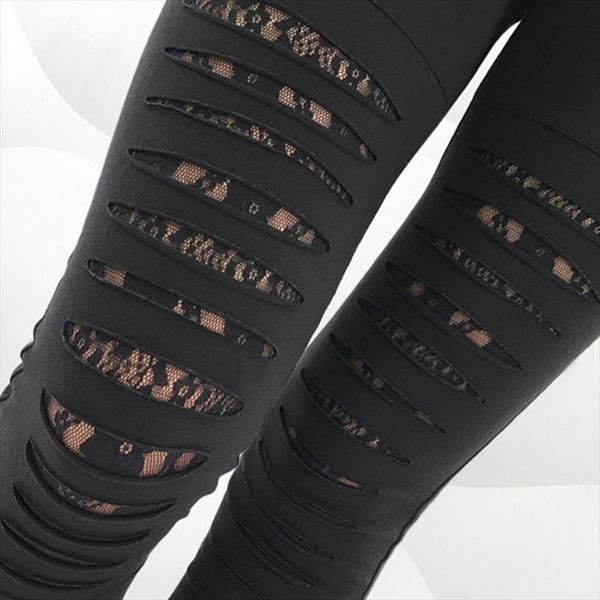 women solid workout leggings high waist lace decoration leggings hole knee pencil pant slim stretch trousers, Black
women solid workout leggings high waist lace decoration leggings hole knee pencil pant slim stretch trousers, Black