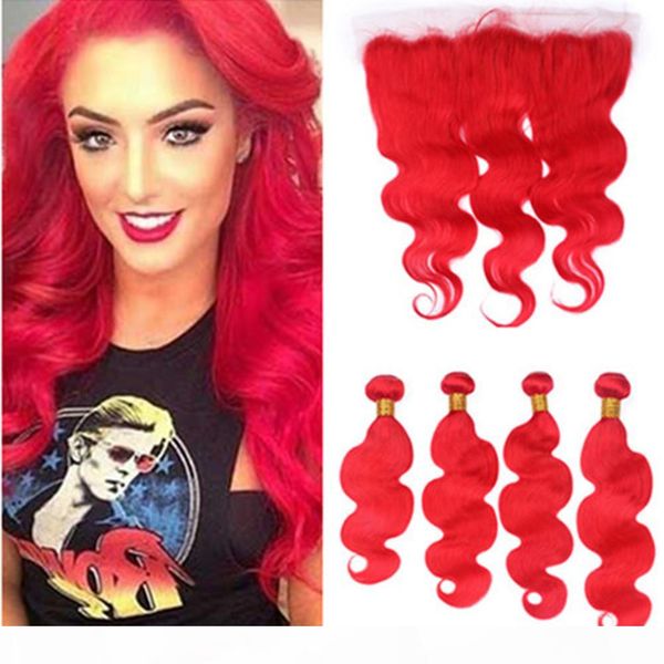 brazilian bright red body wave human hair 4bundles and frontal colored red body wavy virgin hair weave wefts with 13x4 lace frontal closure, Black;brown
brazilian bright red body wave human hair 4bundles and frontal colored red body wavy virgin hair weave wefts with 13x4 lace frontal closure, Black;brown