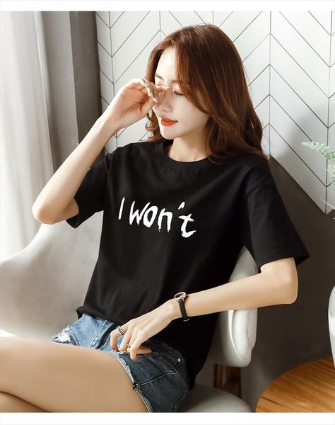 2020 новый стиль с коротким рукавом женщины tshirt летняя мода новый простой сыпучие мини печати письмо o шеи многоцветный tops, White
2020 новый стиль с коротким рукавом женщины tshirt летняя мода новый простой сыпучие мини печати письмо o шеи многоцветный tops, White