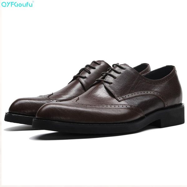 qyfcioufu 2020 genuine leather men dress shoes formal wedding party shoes for men retro brogue men's oxfords, Black
qyfcioufu 2020 genuine leather men dress shoes formal wedding party shoes for men retro brogue men's oxfords, Black