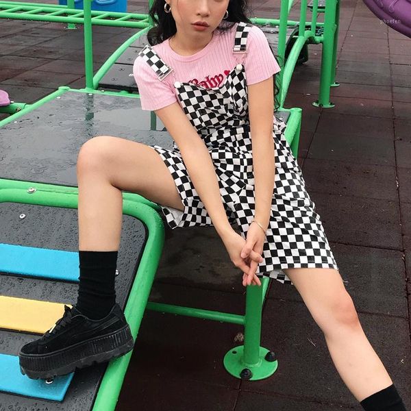 backless strap shorts jumpsuit summer checkerboard rompers women men hip hop old school overalls black and white plaid playsuit1, Black;white
backless strap shorts jumpsuit summer checkerboard rompers women men hip hop old school overalls black and white plaid playsuit1, Black;white