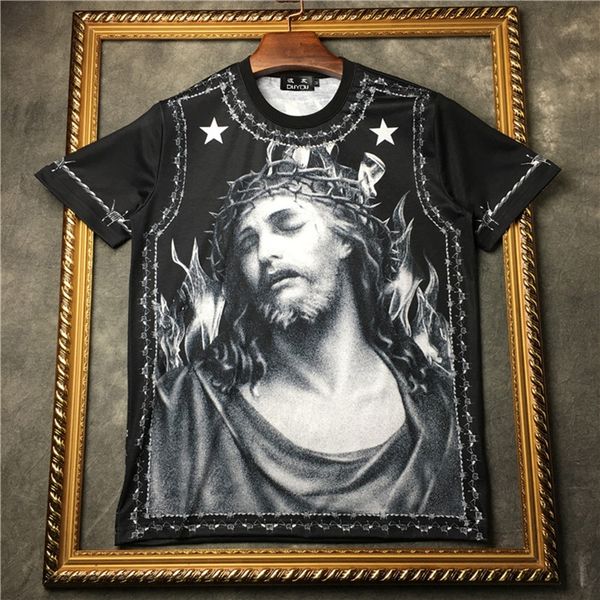 men's 100% cotton jesus print cut-outs short-sleeved t-shirt beach style| 219101612 lmal, White;black
men's 100% cotton jesus print cut-outs short-sleeved t-shirt beach style| 219101612 lmal, White;black