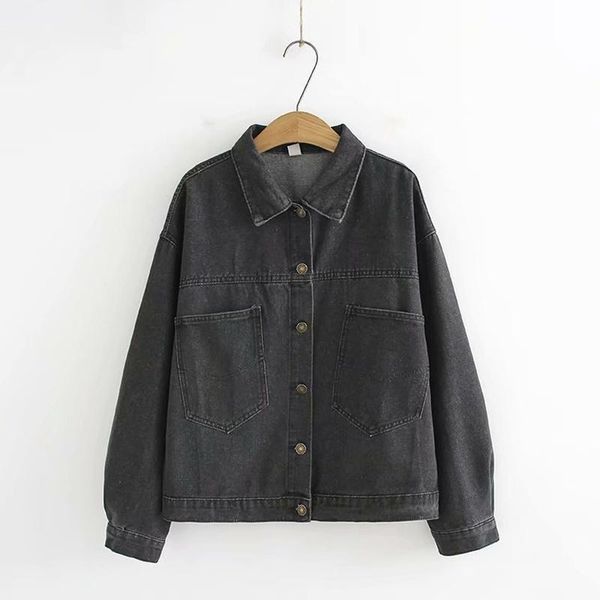 plus size women's denim jackets long sleeved autumn coats cute printed outwear, Black;brown
plus size women's denim jackets long sleeved autumn coats cute printed outwear, Black;brown
