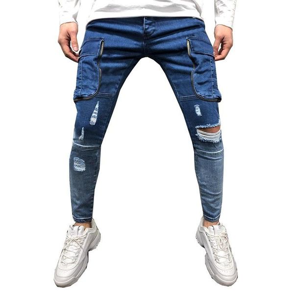2020 men's jeans new hole slim trousers denim elastic skinny cotton male pencil pants distressed jeans men clothing 2020, Blue
2020 men's jeans new hole slim trousers denim elastic skinny cotton male pencil pants distressed jeans men clothing 2020, Blue