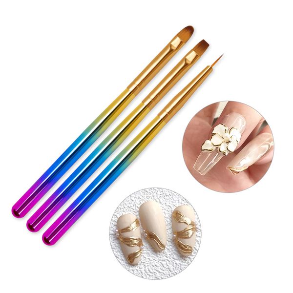 3pcs/set gradient colorful nail brush line painting pen drawing brushes diy uv gel polish manicure nails art tool kits, Yellow
3pcs/set gradient colorful nail brush line painting pen drawing brushes diy uv gel polish manicure nails art tool kits, Yellow