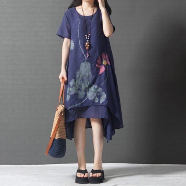 1265summer new 2020 korean loose large women's printed round neck double dress short sleeve dress for women ou3mh, Black;gray
1265summer new 2020 korean loose large women's printed round neck double dress short sleeve dress for women ou3mh, Black;gray