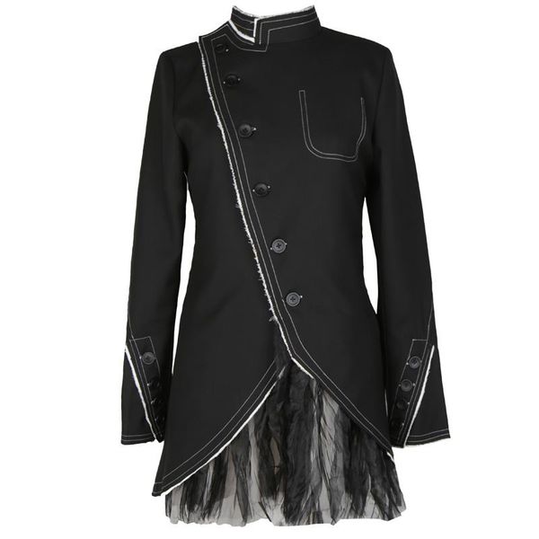 autumn runway designer jacket women 2020 white black mesh patchwork slim cotton blazer feminino fashion chaqueta mujer
autumn runway designer jacket women 2020 white black mesh patchwork slim cotton blazer feminino fashion chaqueta mujer