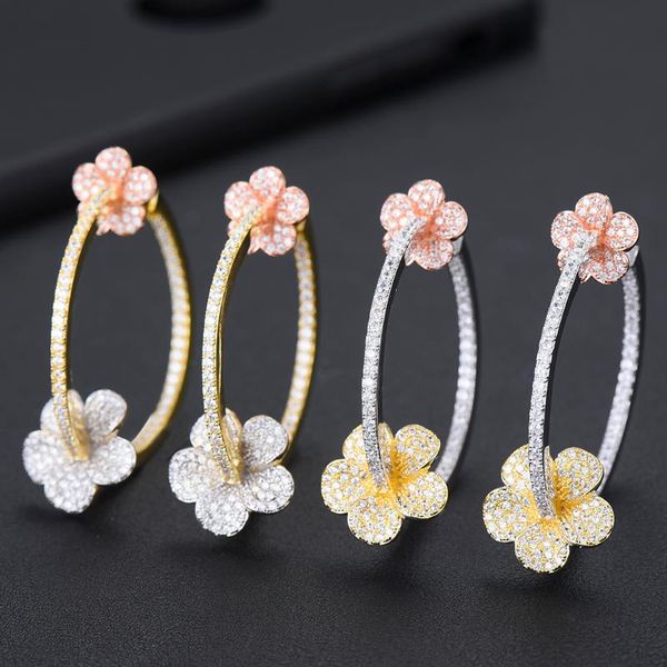 hoop & huggie missvikki 2021 bridal boucle d'oreille femme cz flowers earrings noble luxury wedding anniversary party jewelry, Golden;silver
hoop & huggie missvikki 2021 bridal boucle d'oreille femme cz flowers earrings noble luxury wedding anniversary party jewelry, Golden;silver