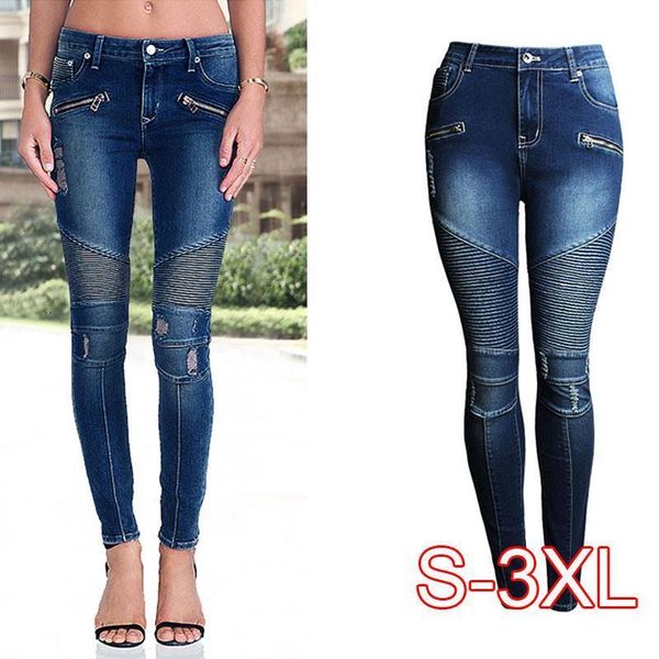new black motorcycle biker zip jeans women's mid high waist stretch denim skinny pants motor jeans for women plus size 3xl, Blue
new black motorcycle biker zip jeans women's mid high waist stretch denim skinny pants motor jeans for women plus size 3xl, Blue