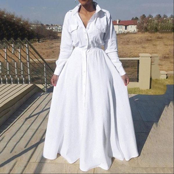 white big size long shirts dress high waist a line 2021 autumn african women maxi long dresses robe femme vestiods casual daily, Black;gray
white big size long shirts dress high waist a line 2021 autumn african women maxi long dresses robe femme vestiods casual daily, Black;gray
