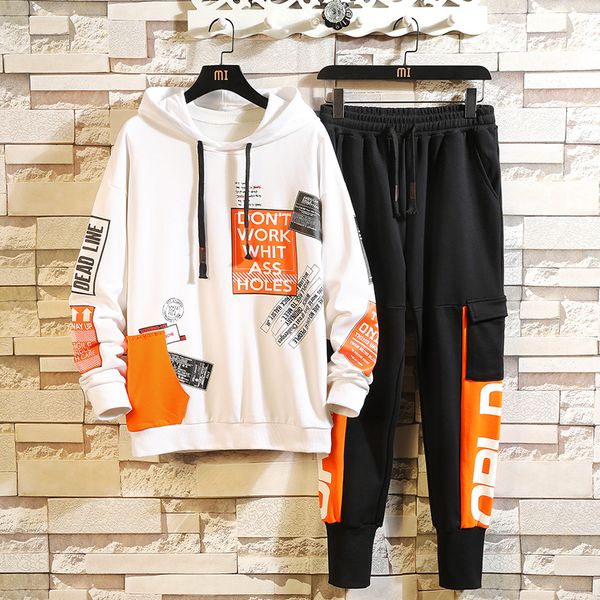 new print black white men's sportswear sets 2021 autumn spring casual sport tracksuit sweatshirt+sweatpants track suit trouers f168
new print black white men's sportswear sets 2021 autumn spring casual sport tracksuit sweatshirt+sweatpants track suit trouers f168