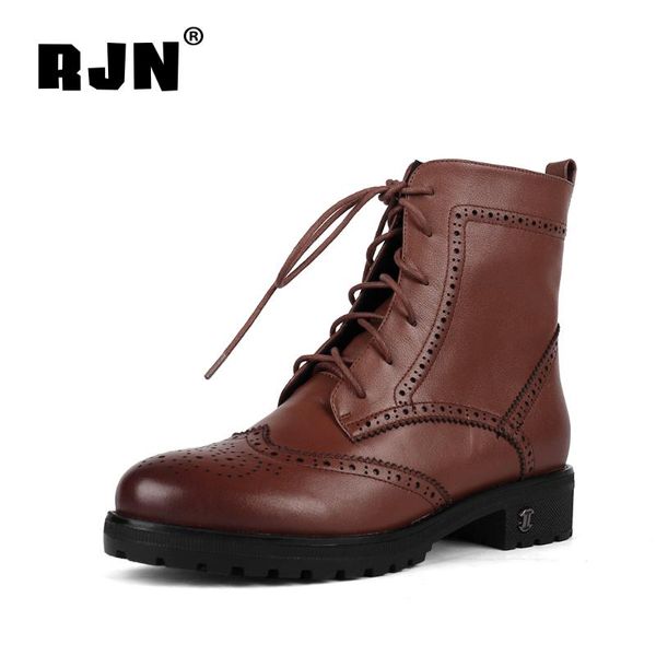 boots rjn winter warm ankle woman casual retro genuine leather brock carved med square heel ladies shoe rc850, Black
boots rjn winter warm ankle woman casual retro genuine leather brock carved med square heel ladies shoe rc850, Black