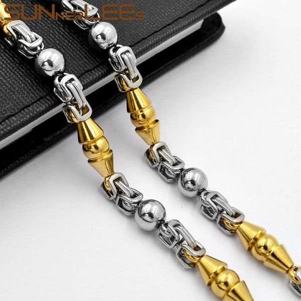 sunnerlees jewelry stainless steel necklace 6mm geometric byzantine link chain silver color gold plated men women gift sc149
sunnerlees jewelry stainless steel necklace 6mm geometric byzantine link chain silver color gold plated men women gift sc149