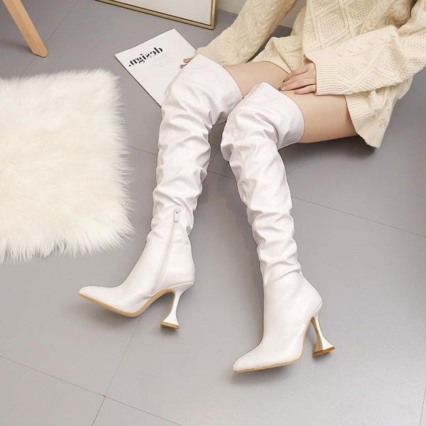 winter 2020 new women over the knee boots slim heel high heels fashion pointed black white boots pu pleated woman shoes
winter 2020 new women over the knee boots slim heel high heels fashion pointed black white boots pu pleated woman shoes