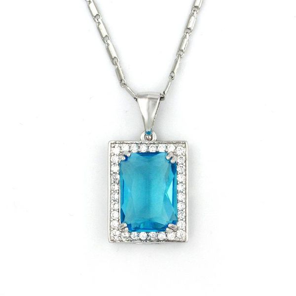 pendant necklaces hermosa chain necklace & sky blue square hs0009n, Silver
pendant necklaces hermosa chain necklace & sky blue square hs0009n, Silver