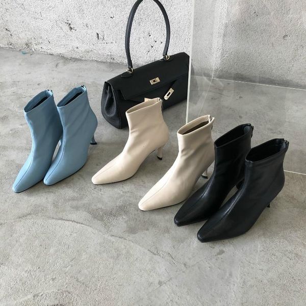 boots dxfan pointed toe ankle for women back zipper kitten heel sock solid brand designer shoes1, Black
boots dxfan pointed toe ankle for women back zipper kitten heel sock solid brand designer shoes1, Black