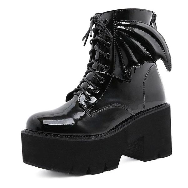 boots angel wing women ankle high heels patent leather womens shoes platform female punk gothic fashion footwear big, Black
boots angel wing women ankle high heels patent leather womens shoes platform female punk gothic fashion footwear big, Black
