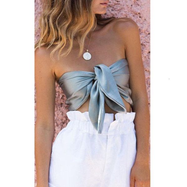 women ladies off shoulder tube sleeveless backless crop summer beach solid knot wrap mujer bustier strapless, White
women ladies off shoulder tube sleeveless backless crop summer beach solid knot wrap mujer bustier strapless, White