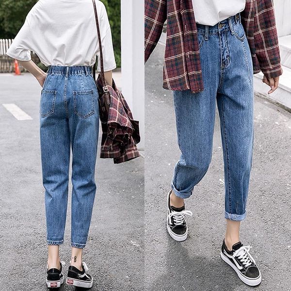 mom jeans woman elastic waist high wais plus size denim pants boyfriend jeans for women washed cotton 2020 fashion new lj201013, Blue
mom jeans woman elastic waist high wais plus size denim pants boyfriend jeans for women washed cotton 2020 fashion new lj201013, Blue