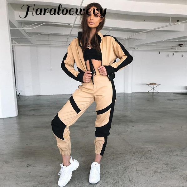 two piece dress women autumn jackets sporting 2 sets clothes streetwear short baseball black stripe patchwork cargo pants tracksui1, White
two piece dress women autumn jackets sporting 2 sets clothes streetwear short baseball black stripe patchwork cargo pants tracksui1, White