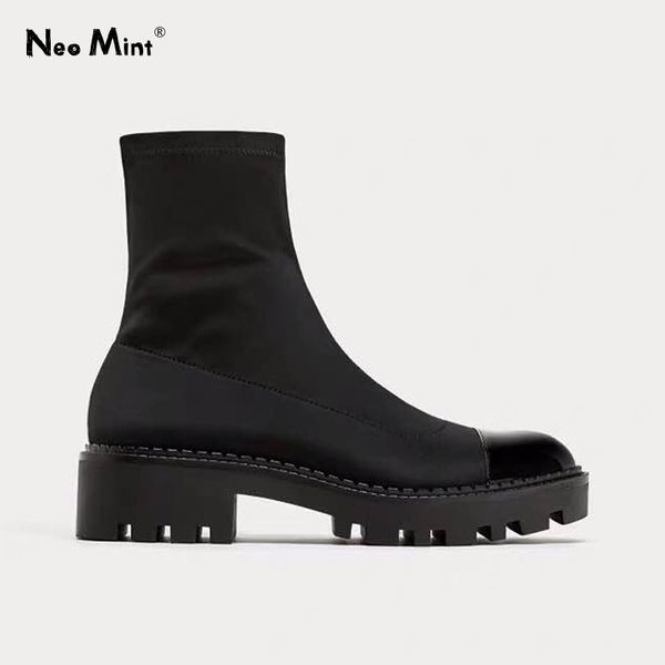 chunky heel platform boots women slim stretch fabric sock boots platform ankle boots for women brand designer winter shoes woman 201031, Black
chunky heel platform boots women slim stretch fabric sock boots platform ankle boots for women brand designer winter shoes woman 201031, Black