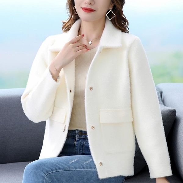 women 2020 spring autumn long sleeve faux coat female casual long sleeve cardigan solid color knit sweater outwear g191, White
women 2020 spring autumn long sleeve faux coat female casual long sleeve cardigan solid color knit sweater outwear g191, White