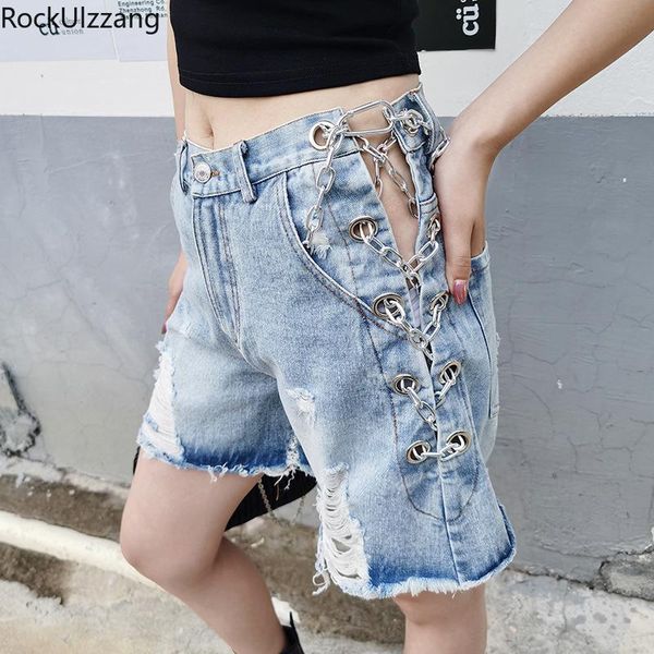 rockulzzang high waist destroyed ripped hole hollow side metal chain denim jeans short women streetwear harajuku punk, White;black
rockulzzang high waist destroyed ripped hole hollow side metal chain denim jeans short women streetwear harajuku punk, White;black