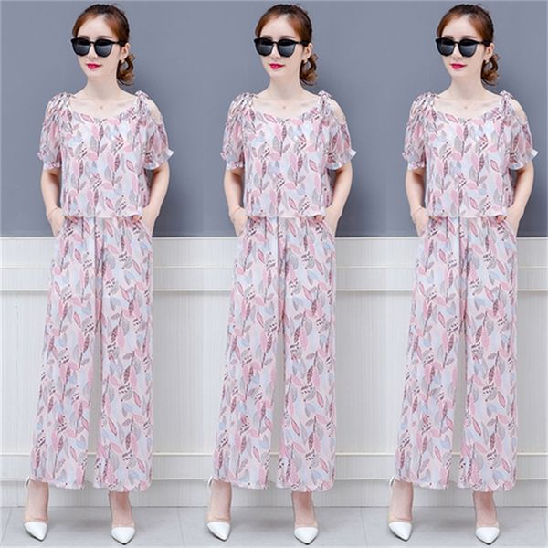 female chiffon two outfits summer floral printing piece and pants korean suit clothes lkd4, White
female chiffon two outfits summer floral printing piece and pants korean suit clothes lkd4, White