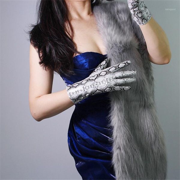 five fingers gloves snakeskin 28cm patent leather emulation pu bright animal python snake silver female pu1091, Blue;gray
five fingers gloves snakeskin 28cm patent leather emulation pu bright animal python snake silver female pu1091, Blue;gray
