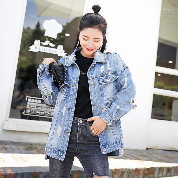 new korean version of holes irregular spring and autumn 2021 denim jacket female letter loose jacket fashion1, Black;brown
new korean version of holes irregular spring and autumn 2021 denim jacket female letter loose jacket fashion1, Black;brown