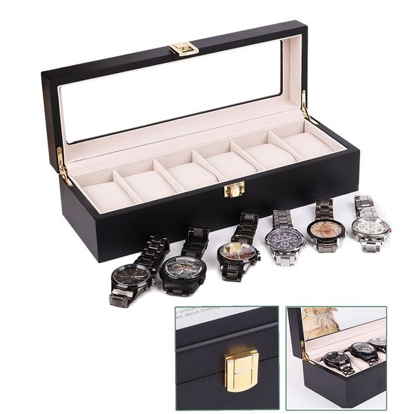 luxury wooden watch box black men women glass wood organizer watches holder boxes 3 6 10 grids pu leather watch organizers, Slivery;brown
luxury wooden watch box black men women glass wood organizer watches holder boxes 3 6 10 grids pu leather watch organizers, Slivery;brown
