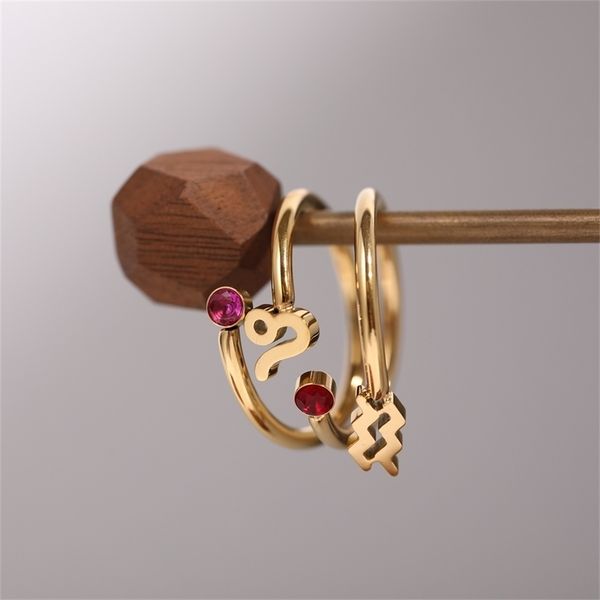 inmelodi new stainless steel 18k gold plated finger rings zodiac sign birthstone open adjustable ring for women, Slivery;golden
inmelodi new stainless steel 18k gold plated finger rings zodiac sign birthstone open adjustable ring for women, Slivery;golden