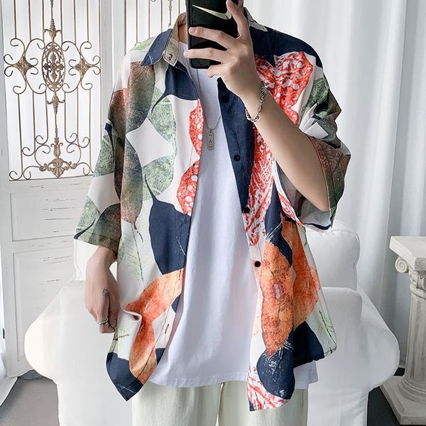men's casual shirts 5xl- plus size shirt men summer fashion print mens loose all match streetwear half sleeve blouse clothing, White;black
men's casual shirts 5xl- plus size shirt men summer fashion print mens loose all match streetwear half sleeve blouse clothing, White;black