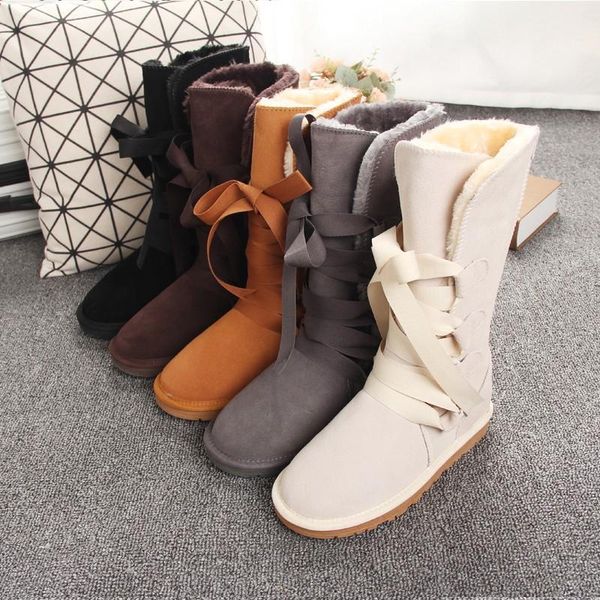 australia classic fashion knee-high snow boots women boots genuine cowhide leather lace up long fur warm winter 45, Black
australia classic fashion knee-high snow boots women boots genuine cowhide leather lace up long fur warm winter 45, Black