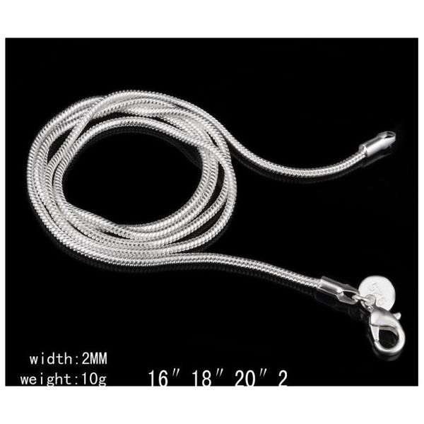 2mm 925 sterling silver snake chain necklace 16" 18" 20" 22" 24 inch chains fashion jewelry factory price yspvl 
2mm 925 sterling silver snake chain necklace 16" 18" 20" 22" 24 inch chains fashion jewelry factory price yspvl