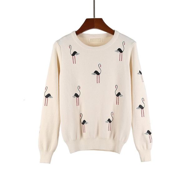 hlbcbg white crane embroidery sweater round neck fashion pullover loose casual long sleeved acetate bottoming women clothing, White;black
hlbcbg white crane embroidery sweater round neck fashion pullover loose casual long sleeved acetate bottoming women clothing, White;black