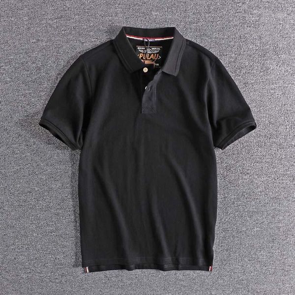 men's polos 2021 arrival simple solid cotton lapel short sleeve shirts european and american men's, White;black 
men's polos 2021 arrival simple solid cotton lapel short sleeve shirts european and american men's, White;black