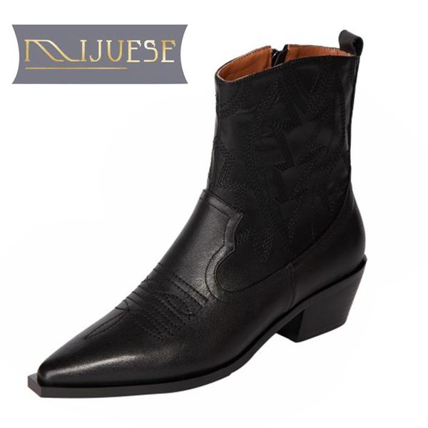mljuese 2021 women ankle boots soft cow leather winter short plush zippers square toe high heels female western boots, Black
mljuese 2021 women ankle boots soft cow leather winter short plush zippers square toe high heels female western boots, Black