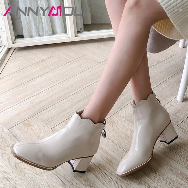 annymoli ankle boots high heel woman boots thick heel short zip round toe female shoes autumn winter beige black size 431
annymoli ankle boots high heel woman boots thick heel short zip round toe female shoes autumn winter beige black size 431