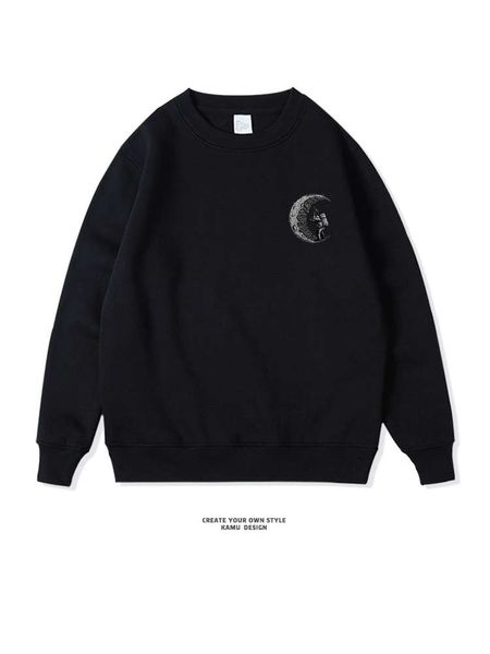 astronaut round neck sweater men's trend ins autumn winter long sleeve simple hoodless plush thickened fashion, Black
astronaut round neck sweater men's trend ins autumn winter long sleeve simple hoodless plush thickened fashion, Black