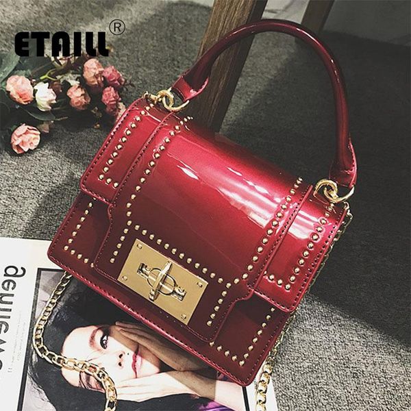 etaill fashion rivets women chain shoulder bags ladies new patent leather handbags designer solid women messenger crossbody bag
etaill fashion rivets women chain shoulder bags ladies new patent leather handbags designer solid women messenger crossbody bag