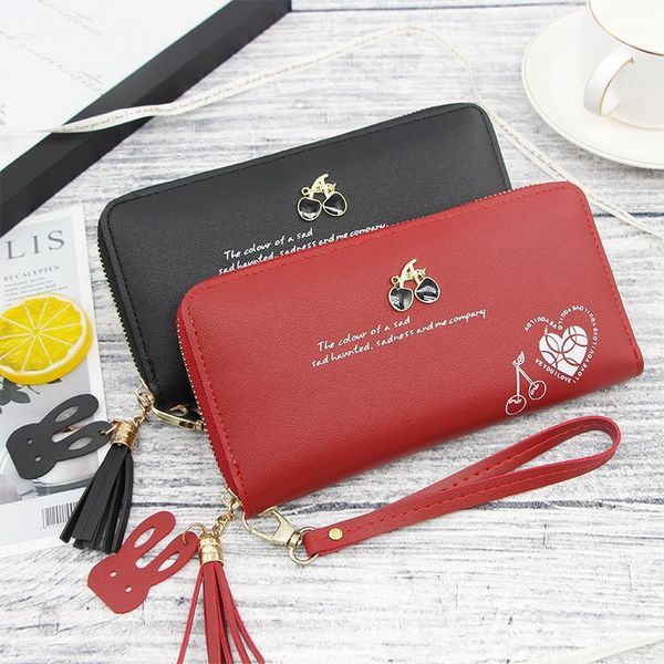 new korean version of the 2019 ladies' long purse is multi-functional and large-capacity zipper clutch for ladies1, Red;black
new korean version of the 2019 ladies' long purse is multi-functional and large-capacity zipper clutch for ladies1, Red;black