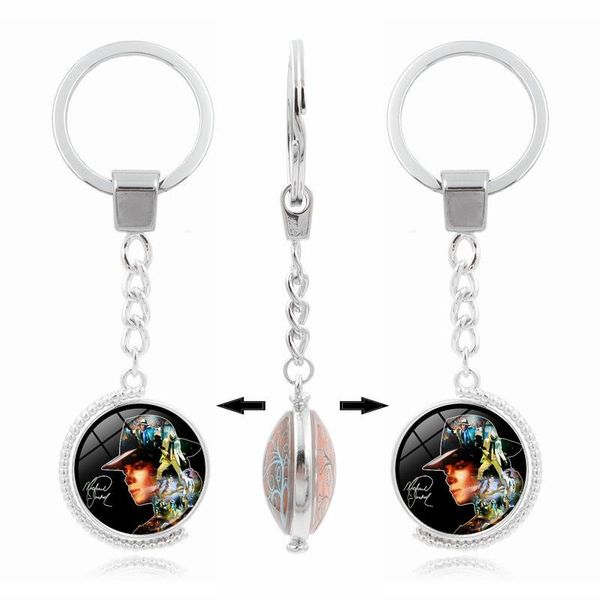 silver plated keychain jewelry with michael jackson pattern rotate glass cabochon key chain ring for gift
silver plated keychain jewelry with michael jackson pattern rotate glass cabochon key chain ring for gift