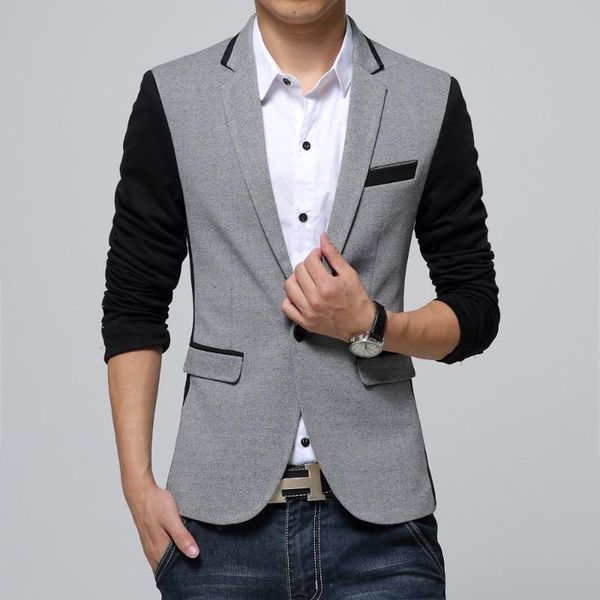 men's suits & blazers slim fit casual brand cotton men blazer jacket single button gray mens suit 2021 autumn patchwork coat male suite, White;black
men's suits & blazers slim fit casual brand cotton men blazer jacket single button gray mens suit 2021 autumn patchwork coat male suite, White;black