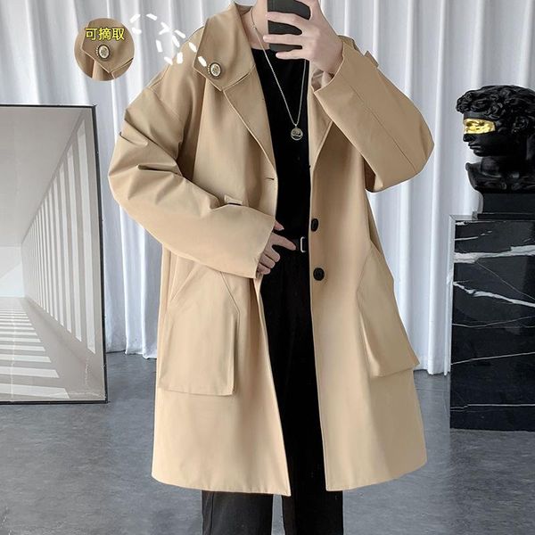 2020 autumn and winter new youth popular loose large size korean mid-length windbreaker fashionable casual khaki/black, Tan;black
2020 autumn and winter new youth popular loose large size korean mid-length windbreaker fashionable casual khaki/black, Tan;black