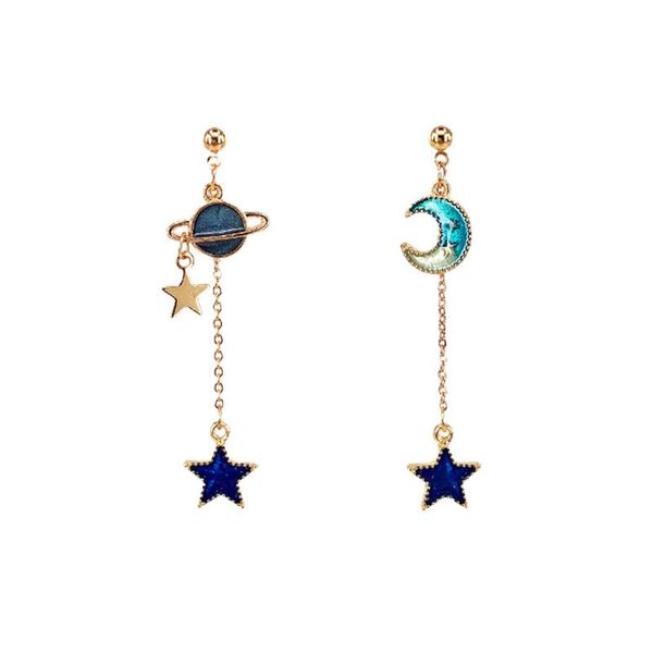 2020 new creative blue universe asymmetric earrings for girl ear accessories cute moon star drop pendientes tassel brincos, Silver
2020 new creative blue universe asymmetric earrings for girl ear accessories cute moon star drop pendientes tassel brincos, Silver